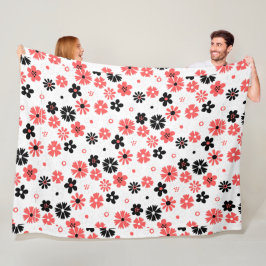 Modern Monogram Blommigt Fleece Blanket