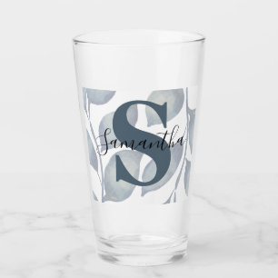 Modern Monogram Blue löv Glaskopp