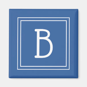 Modern monogram bokstav initial mall kunglig blå magnet