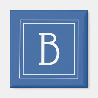Modern monogram bokstav initial mall kunglig blå magnet