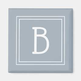Modern monogram bokstavs initial mall blå vit magnet