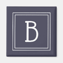 Modern Monogram Brev - första Blå mall