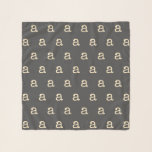 Modern Monogram Brev Typewriter Typography Grått Sjal<br><div class="desc">Cute modern skrivmaskin-typografi i monogram mönster med brev som du väljer,  i grått och grädde från kol.</div>