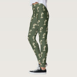 Modern Monogram Brev Typewriter Typography-Grönt Leggings<br><div class="desc">Cute modern typewriter typography monogram filt med brev som du väljer,  i grönt och grädde från skog.</div>
