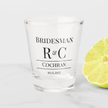 Modern Monogram Bröllop Bridesman Favor Gift
