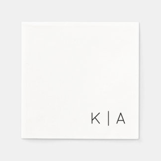 Modern Monogram Bröllop Cocktail Napkin Pappersservett