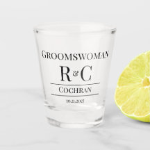 Modern Monogram Bröllop Groomswomen Favor Gift