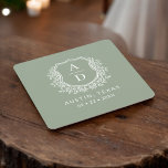 Modern Monogram Bröllop Sage Grönt Vapensköld Underlägg Papper Kvadrat<br><div class="desc">Lägg till en elegant till firande med det moderna Monogram Bröllop Vapensköld Square Papper Underlägg. Dessa underlägg har en sofistikerad utformning av monogram vapensköld och är perfekt för bröllop, förlovningsfester eller möhippor. Snyggtens kvadratiska form och högkvalitativ, absorberande papper skyddar yta samtidigt som du förbättrar din dekoration. Anpassa med initialerna och...</div>
