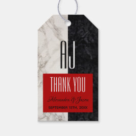 Modern Monogram Bröllop Tack Presentetikett