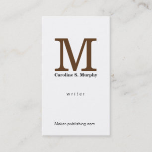 Modern monogram (brunt) visitkort