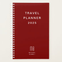 Modern Monogram Burgundy Travel
