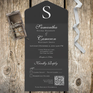 Modern Monogram Charcol Black QR-kod