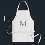 Modern Monogram Chef Cuisine Black Guld Förkläde<br><div class="desc">Modern Monogram Black Guld Girly Script Chef Cuisine Vuxen Apron</div>