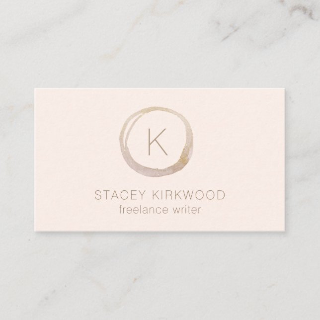 Modern Monogram Circle Logotyp Elegant Visitkort (Framsida)