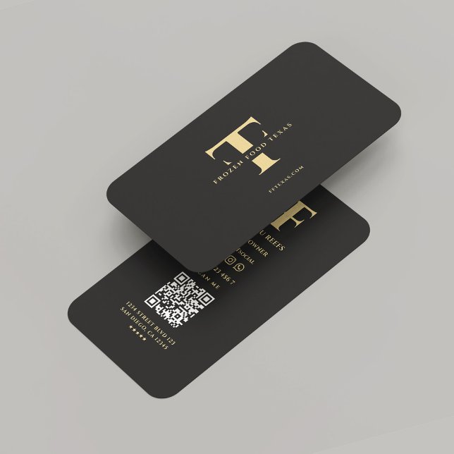 Modern Monogram Company Logotyp F T Black Guld Visitkort (Modern Monogram Company Logo F T Black Gold Professional Marketing Business Card
)