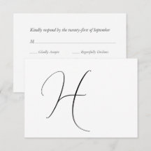 Modern Monogram Elegant Black & White Bröllop