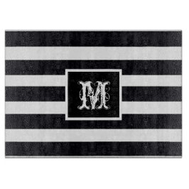 Modern Monogram Elegant Black & White Rand