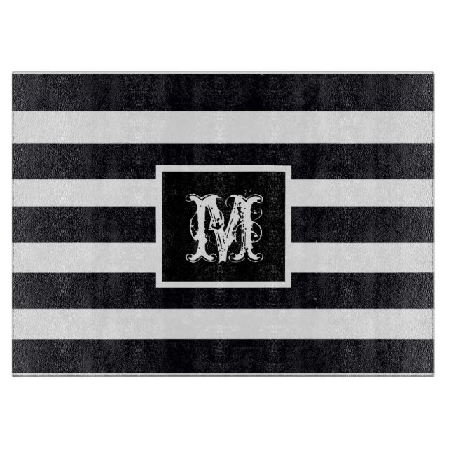 Modern Monogram Elegant Black & White Rand (Framsidan)