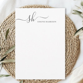 Modern monogram Elegant Calligraphy-Personlig Anteckningskort