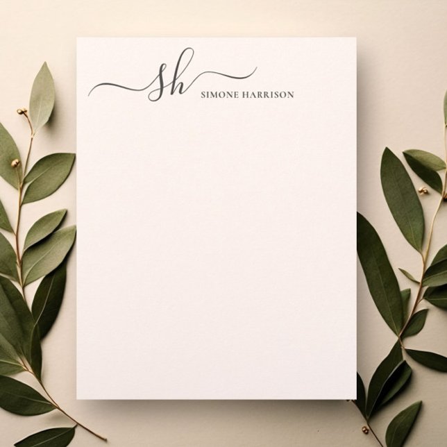 Modern monogram Elegant Calligraphy-Personlig Brevhuvud (Skapare uppladdad)