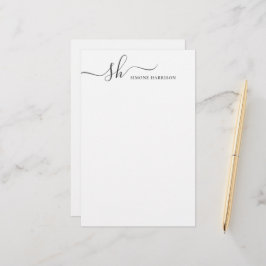 Modern monogram Elegant Calligraphy-Personlig Brevpapper