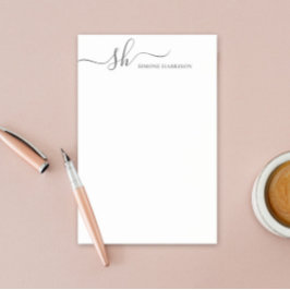 Modern monogram Elegant Calligraphy-Personlig Post-it Block