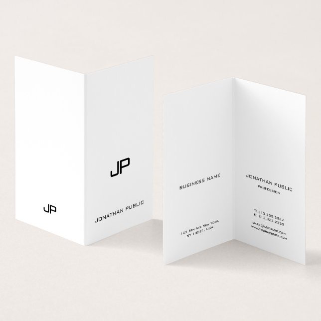 Modern monogram Elegant - enkel Professionell, van Visitkort (In- och utsida)