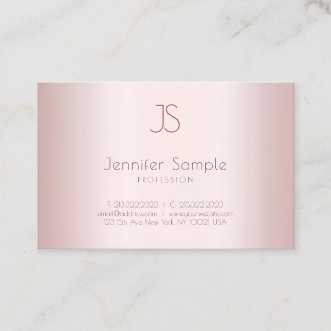 Modern Monogram-Elegant-Färg-minimalistisk Ro Visitkort (Framsida)