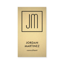 Modern monogram Elegant Faux Gold Foil & Black