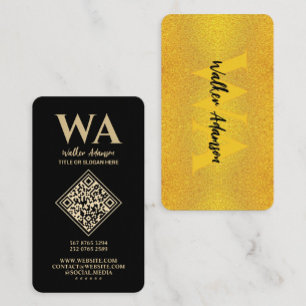Modern Monogram Elegant Professionell Faux Guld Visitkort