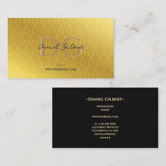 Modern Monogram Elegant Professionell Guld Inslag Visitkort