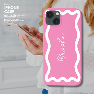 Modern Monogram Elegant Rosa Wave Kant