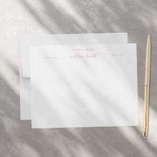 Modern Monogram Elegant Script Calligraphy Namn Anteckningskort