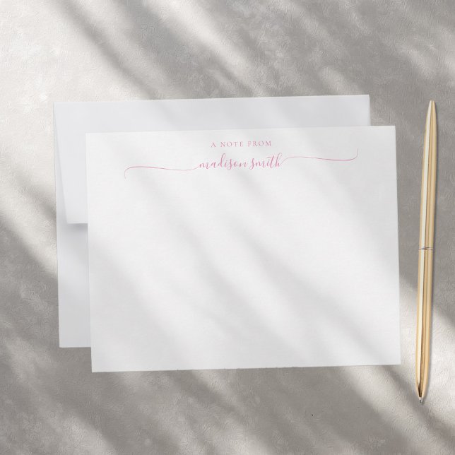 Modern Monogram Elegant Script Calligraphy Namn Anteckningskort (Skapare uppladdad)