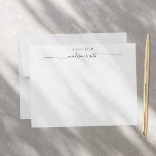 Modern Monogram Elegant Script Calligraphy Namn Anteckningskort