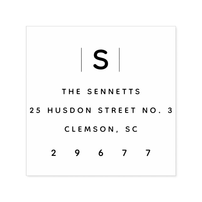 Modern monogram enkel Returadress Självfärgande Stämpel (Design)
