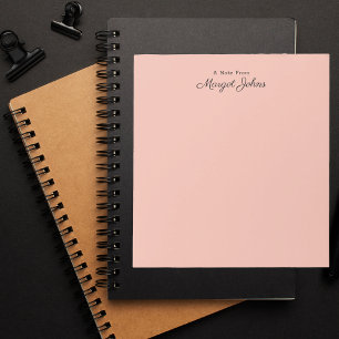Modern monogram enkel Rosa och svart Anteckningsblock