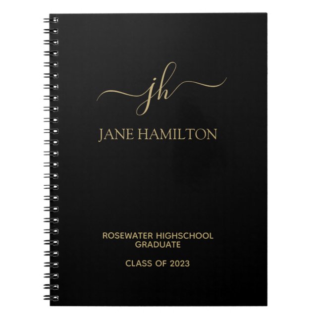 Modern Monogram Examen Anteckningsbok (Framsidan)
