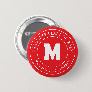 Modern Monogram Examenklass 20XX Anpassad Knapp