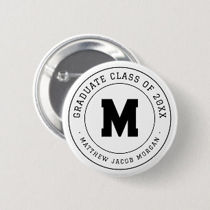 Modern Monogram Examenklass 20XX Anpassad Knapp