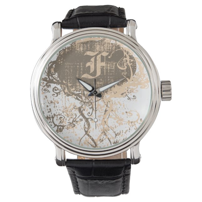 Modern monogram F Armbandsur (Framsida)