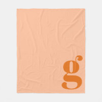 Modern monogram fet inledande persikofärgad Orange