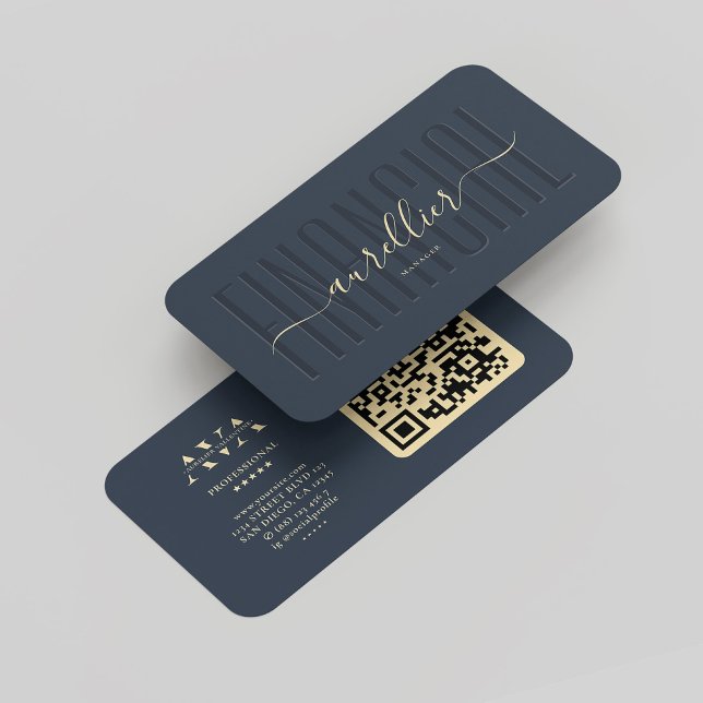 Modern monogram finansiell Mörk blått Visitkort (Modern Finance Monogram Financial Dark Blue Business Card
)