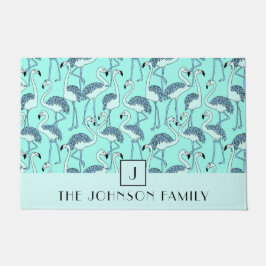 Modern Monogram Flamingo Pattern