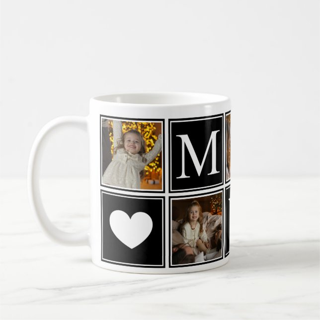 Modern monogram för bästa mamma  kaffemugg (Vänster)