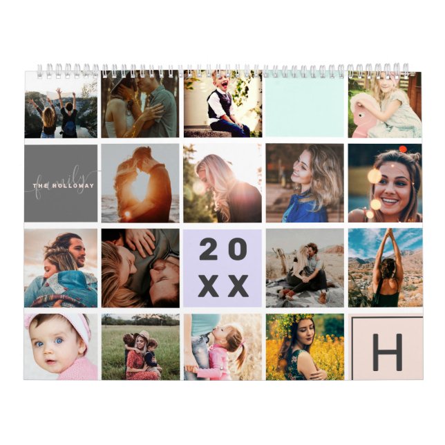 Modern monogram för din familj 41 fotosamlingsnät kalender (Omslag)