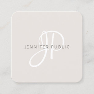 Modern Monogram för Elegant i design Fyrkantigt Visitkort