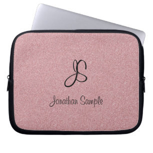 Modern Monogram för Eleganten ro Glitter Laptop Fodral