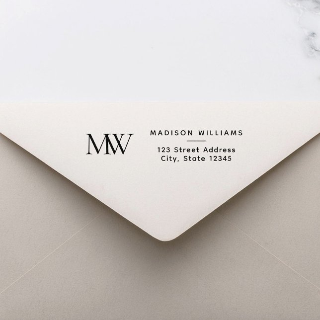 Modern Monogram för enkel Elegant Stämpel (Skapare uppladdad)