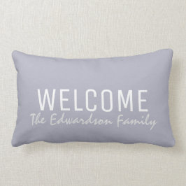 Modern monogram för familj för välkomnande för lumbarkudde